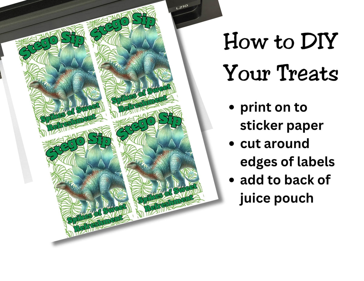 Dinosaur Capri Sun Label Printable