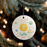 First Trip Around the Sun Ornament, Personalized First Birthday Ornament, Baby First Christmas Keepsake, Name and Year Ornament