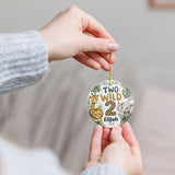 Two Wild Personalized Ornament, 2nd Birthday Ornament, Safari Birthday Keepsake, Jungle Second Birthday Gift, Custom Name Ornament