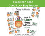 Toad Halloween Bag Topper Printable Canva Template