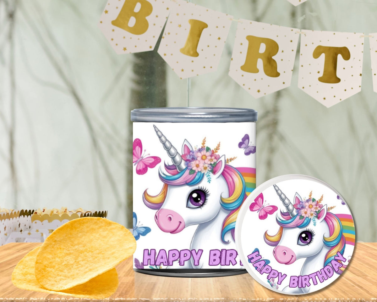 Unicorn Rainbow Pringles Labels Printable Party Favors