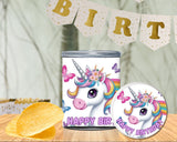 Unicorn Rainbow Pringles Labels Printable Party Favors