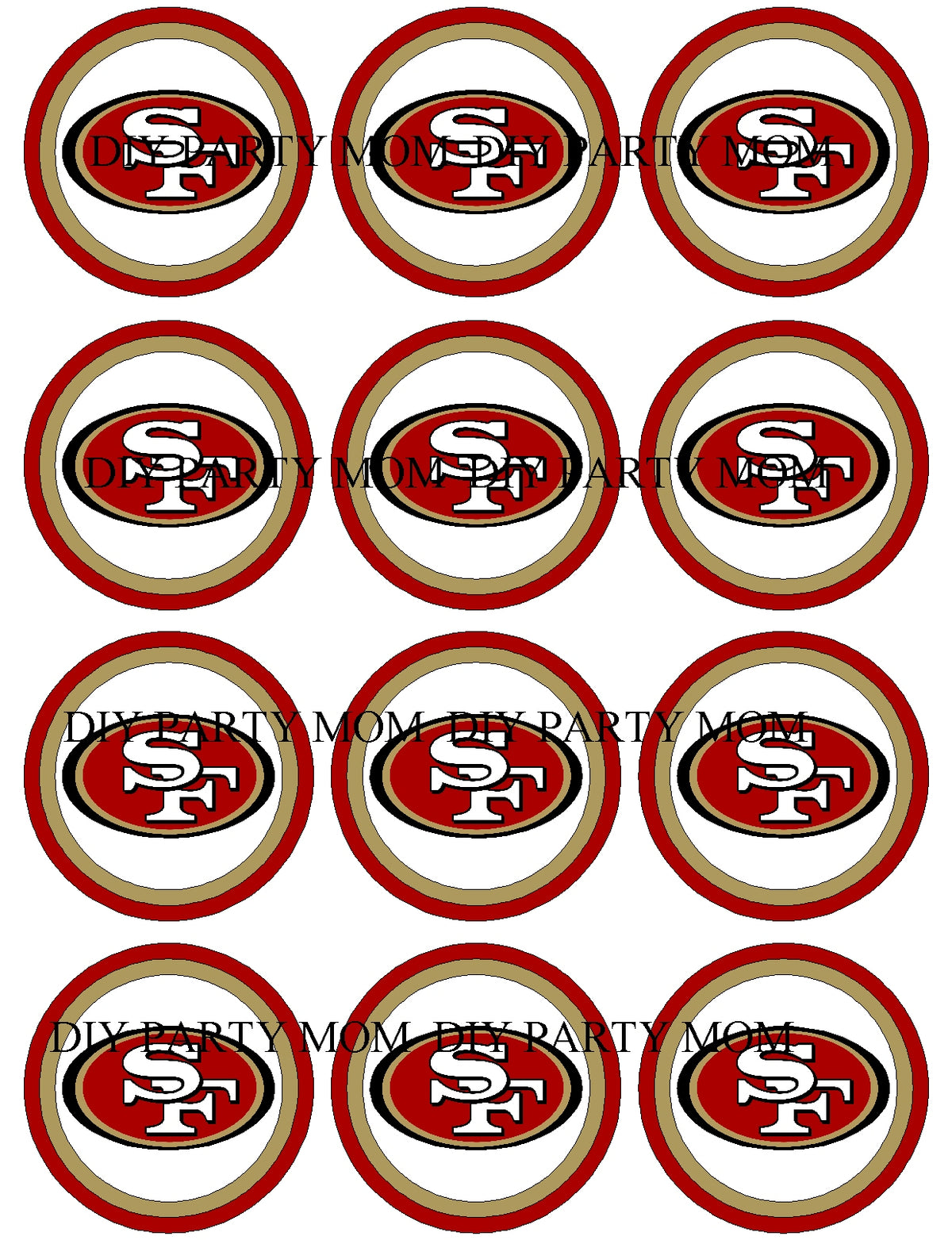 49ers Cupcake Topper Printable