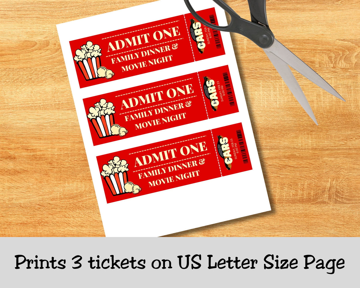 Family Movie Night Collection Digital Download Package Car Theme Ticket Design Entertainment Bundle Movie Party Essential Printable Format Popcorn Graphics Design Home Theater Experience Perfect Family Gathering Custom Event Planning
