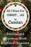 Personalized Book Boyfriend Christmas Ornament for Book Lovers