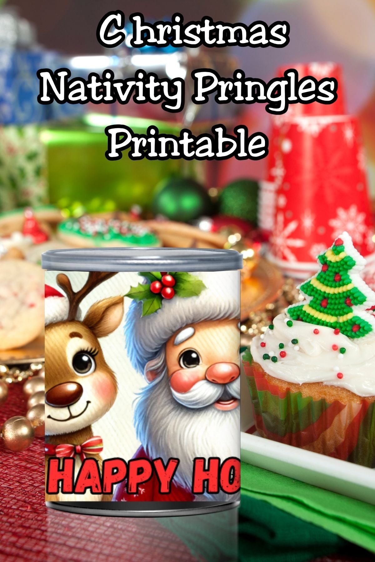 Santa Pringles Label Printables