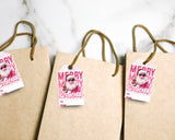 Pink Santa Christmas Printable Gift Tags
