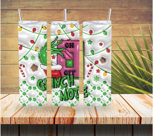 Grinch Mode 3D Christmas 20 ounce Stainless Steel Tumbler  *542