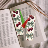 Cherry Bow Metal Bookmark with Tassel