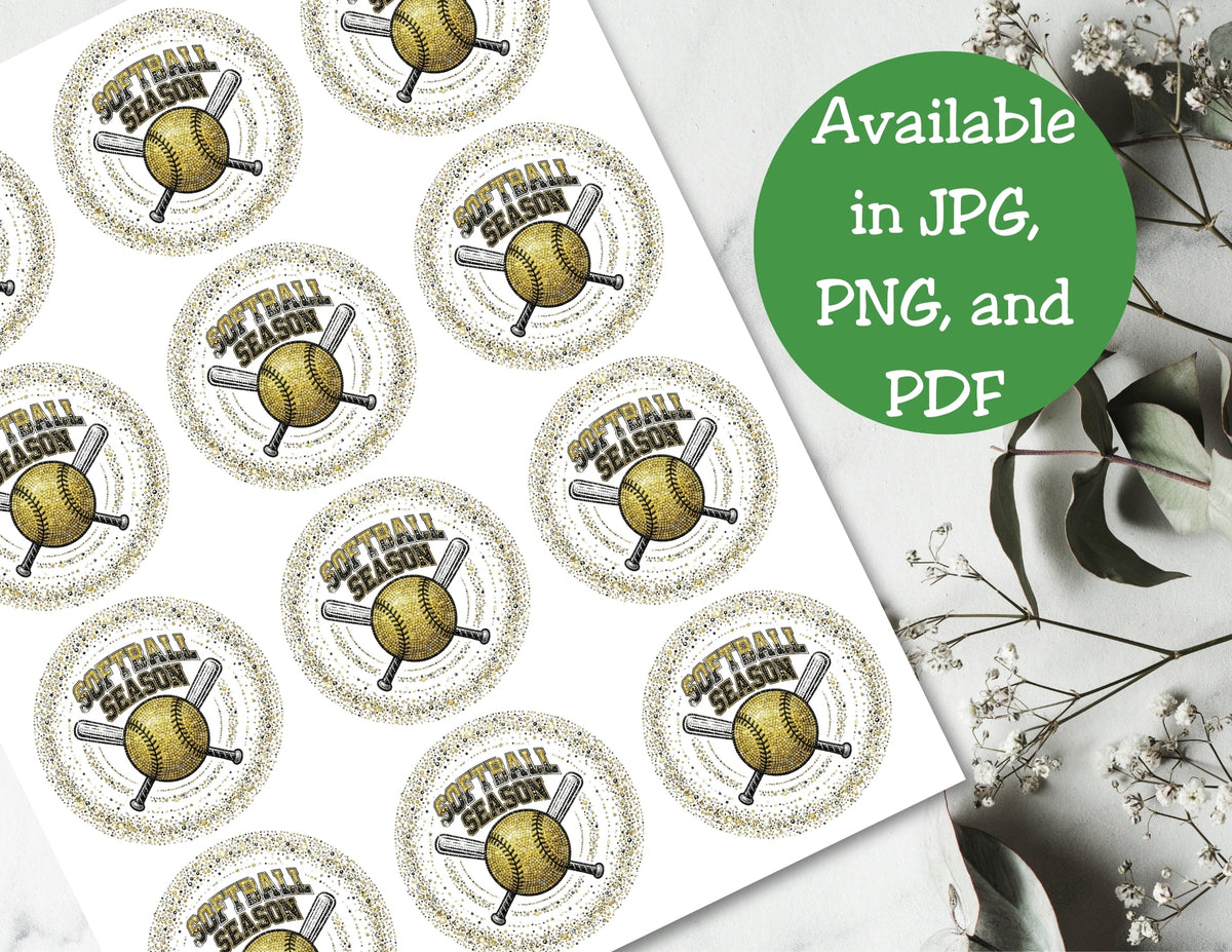 Softball Season Cupcake Toppers Printable