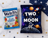 Two The Moon Fruit Snack Wrapper Printable, Space Birthday Party Favor, Astronaut Fruit Snack Wrap, Galaxy Birthday Treat Bag