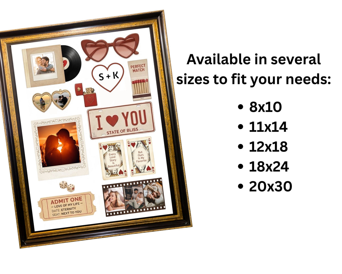 Love Story Matchbook Poster Wall Art – Custom Matchbook Art Canva Template