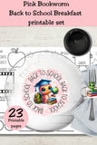 Bookworm Back to School Breakfast Printable Set