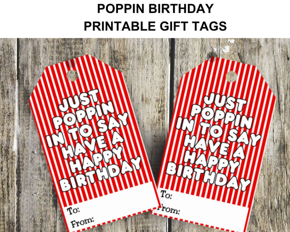 Popping Birthday Printable Gift Tag