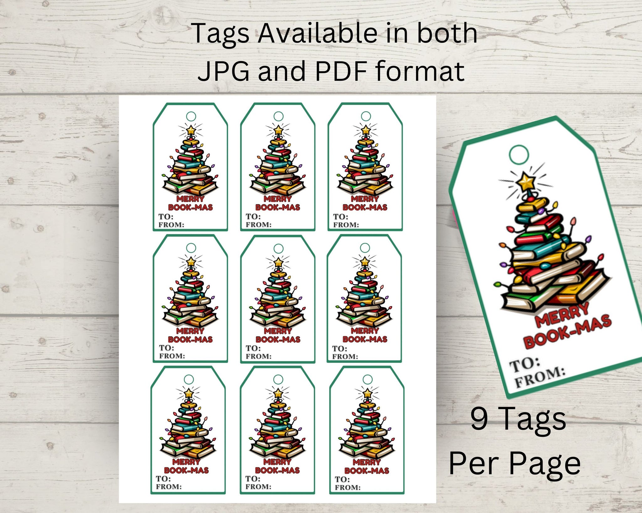 52939A96 4766 488B B4DA book christmas tree gift tags printable – diy party mom