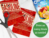 Gasoline Capri Sun Label Printable