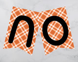 Fall Orange Plaid Pennant Banner P