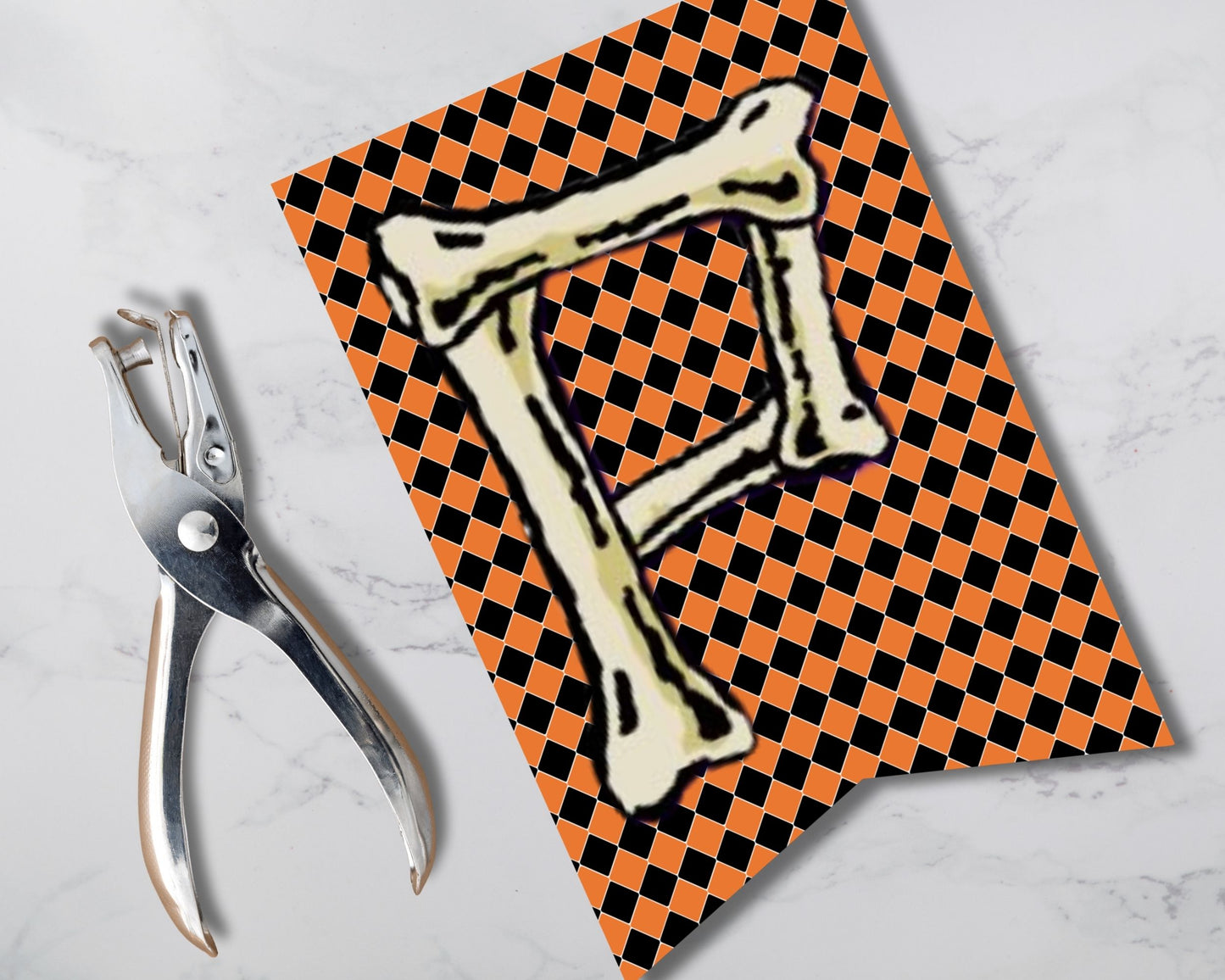 Halloween Bones Pennant Banner Canva Template