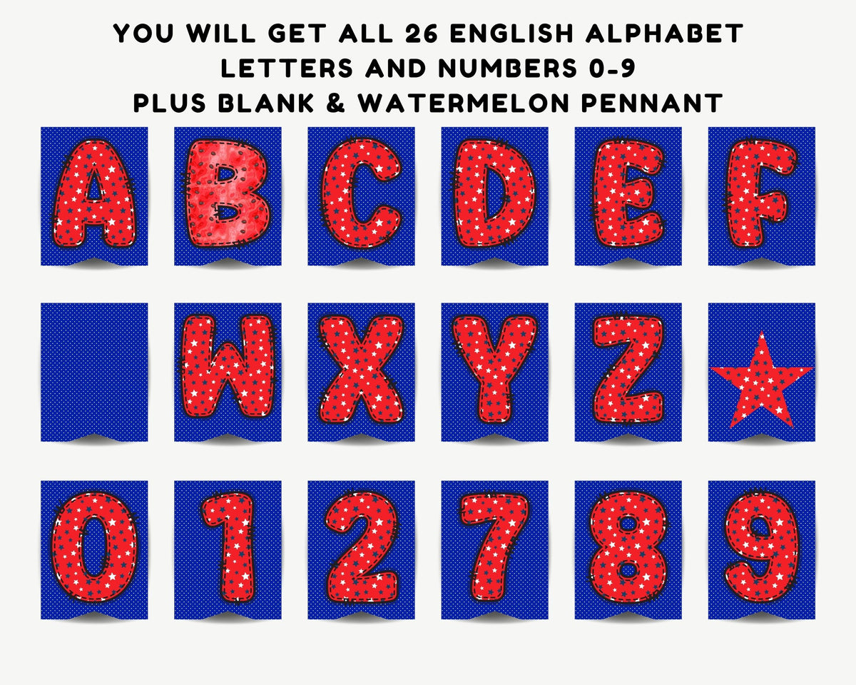 Red White Blue Pennant Banner Printable