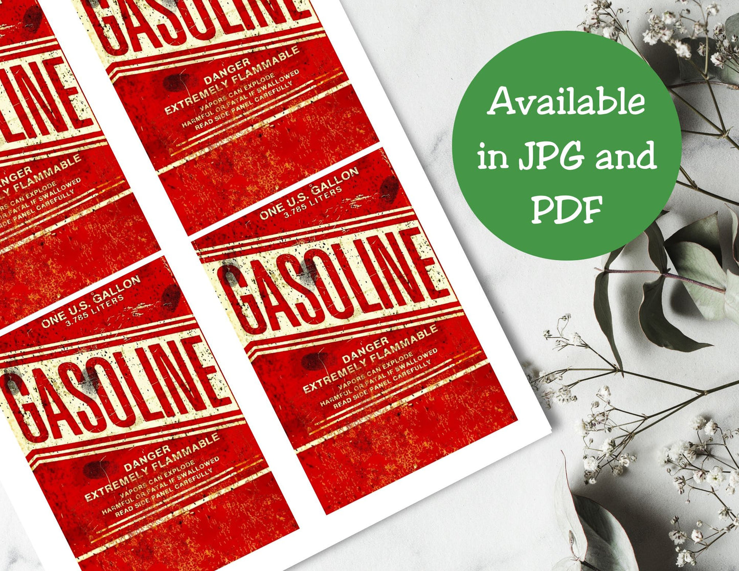 Gasoline Capri Sun Label Printable