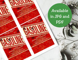 Gasoline Capri Sun Label Printable