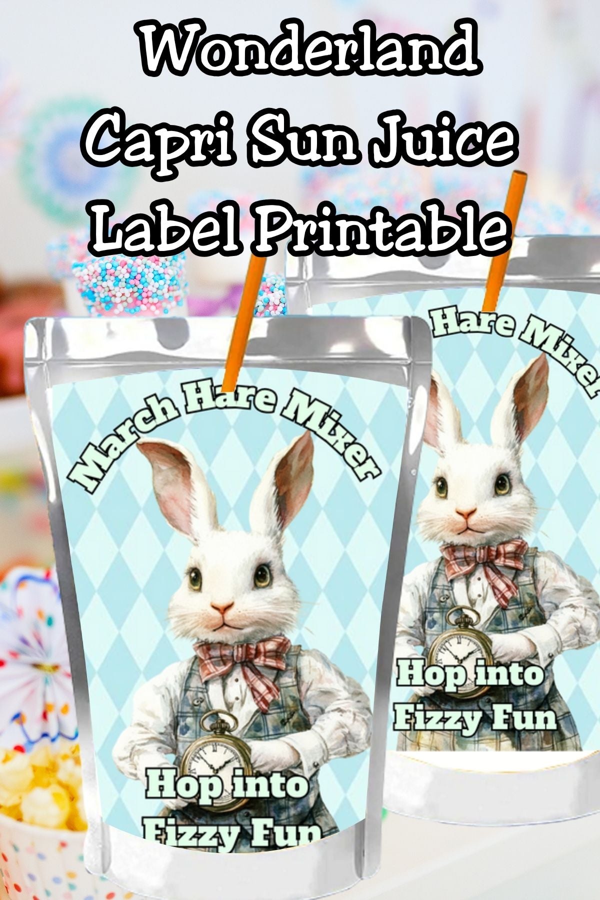 Vintage Alice in Wonderland Capri Sun Printable Label