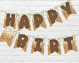 Ice Cream Pennant Banner Printable and Canva Template