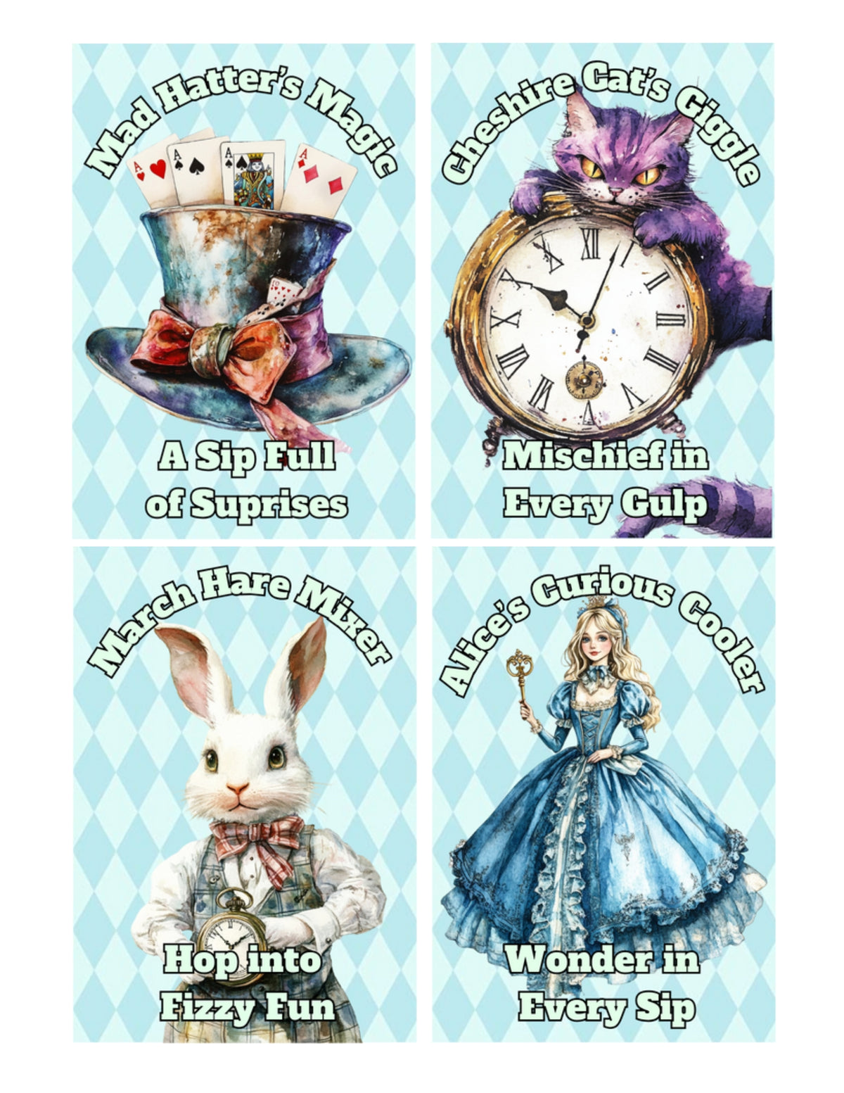Vintage Alice in Wonderland Capri Sun Printable Label