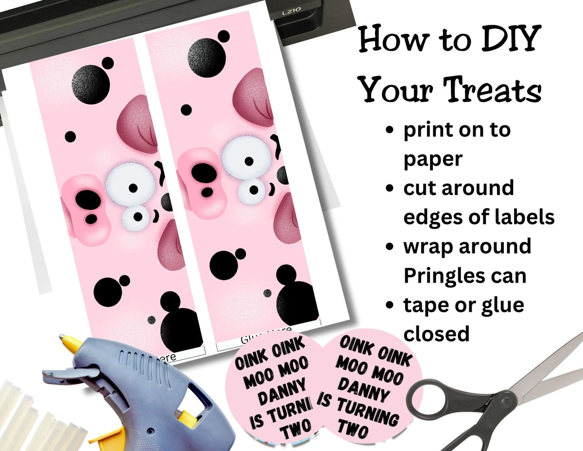 Farm Animal Pringles Labels – Canva Editable Template