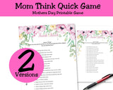 Mom Printable Games for Mothers Day or Pink Flower Baby Shower