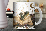 Dark Academia Dragon Mug  and Mug Wrap