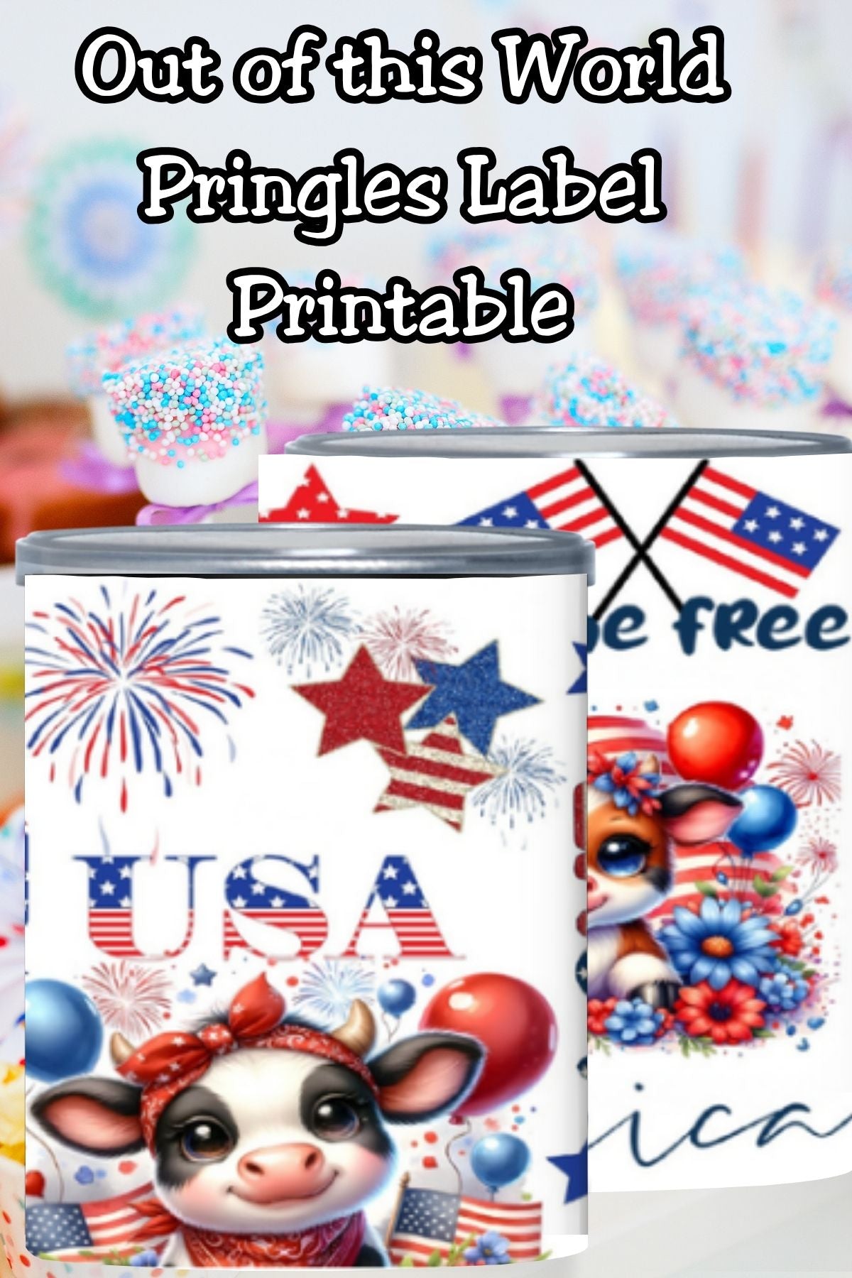 USA 250 Pringles Can Labels – 4th of July Party Favor Printable