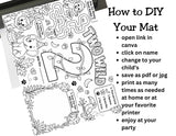 Two Wild Second Birthday Activity Placemat Printable, Jungle Safari Birthday Activity