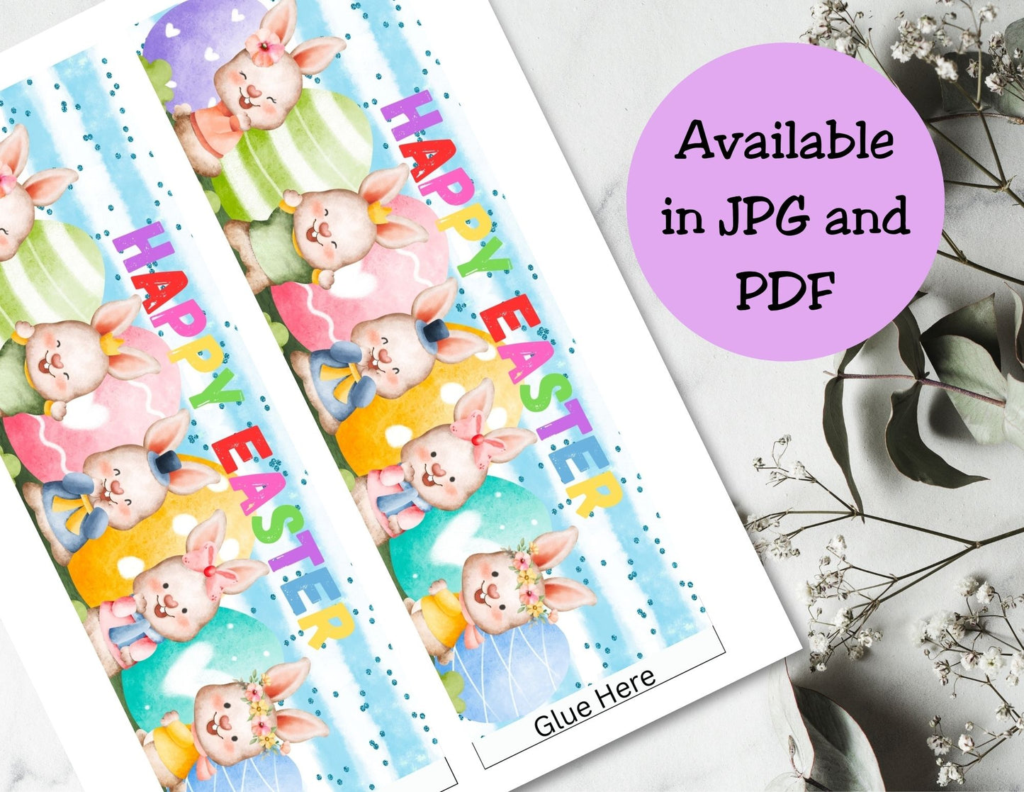 Easter Pringles Can Label & Lid – Bunny Easter Snack Wrap Printable