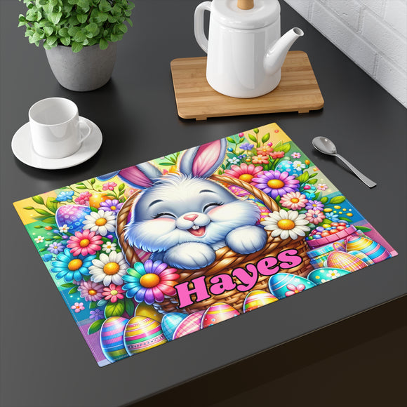 Easter Bunny Personalized Easter Placemat, 1pc, custom kids placemat, cute spring bunny dinning table decor kitchen decoration