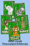Jungle Animals Safari Party Personalized Notebook Party Favors