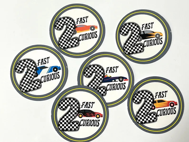 Two Fast 2nd Birthday Cupcake Toppers Printable