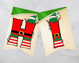 Christmas Elf Pennant Banner Printable Canva Template