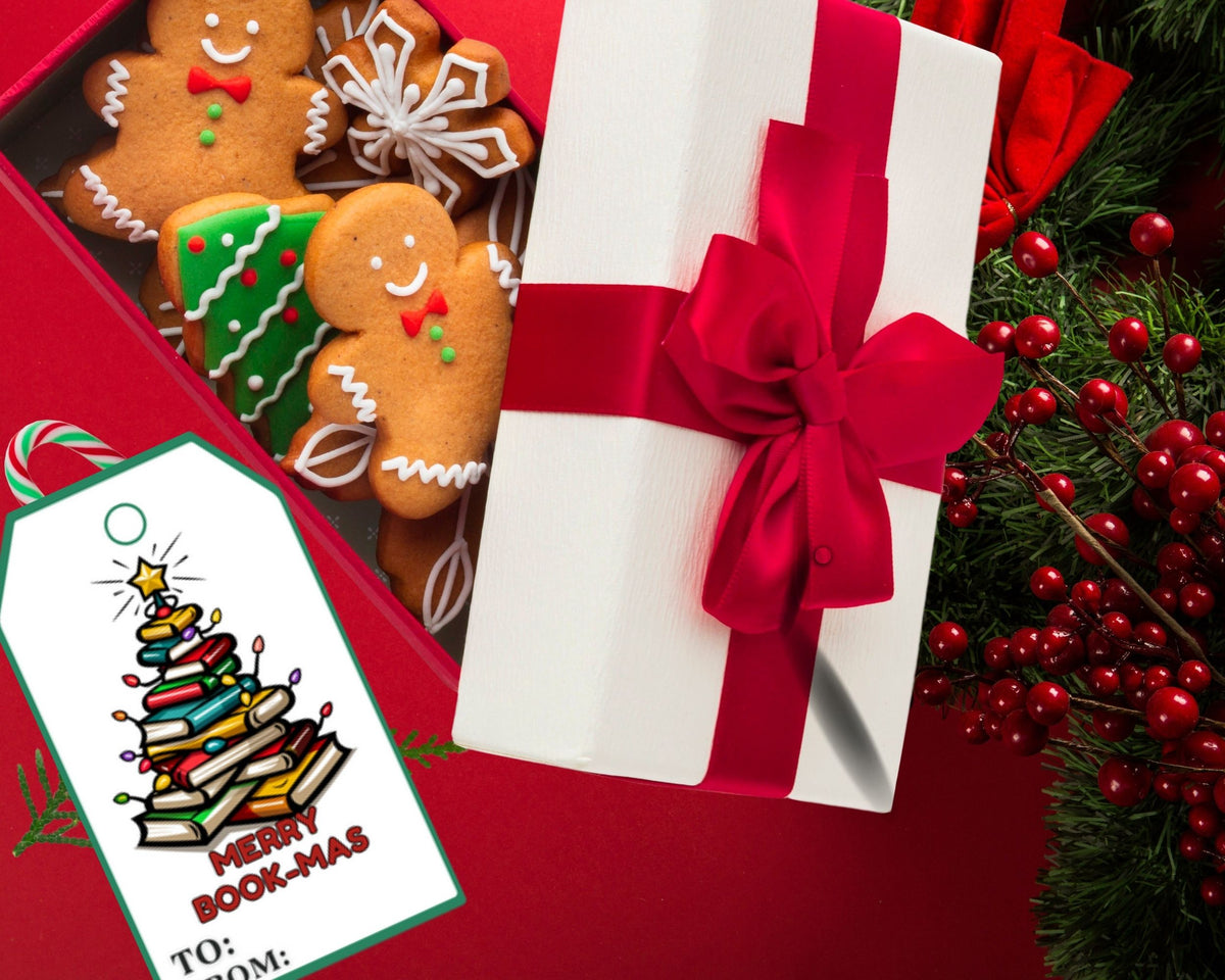Book Christmas Tree Gift Tags Printable
