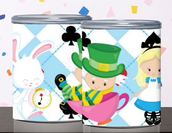Alice in Wonderland Pringles Can Label Printable Onederland Party Favor