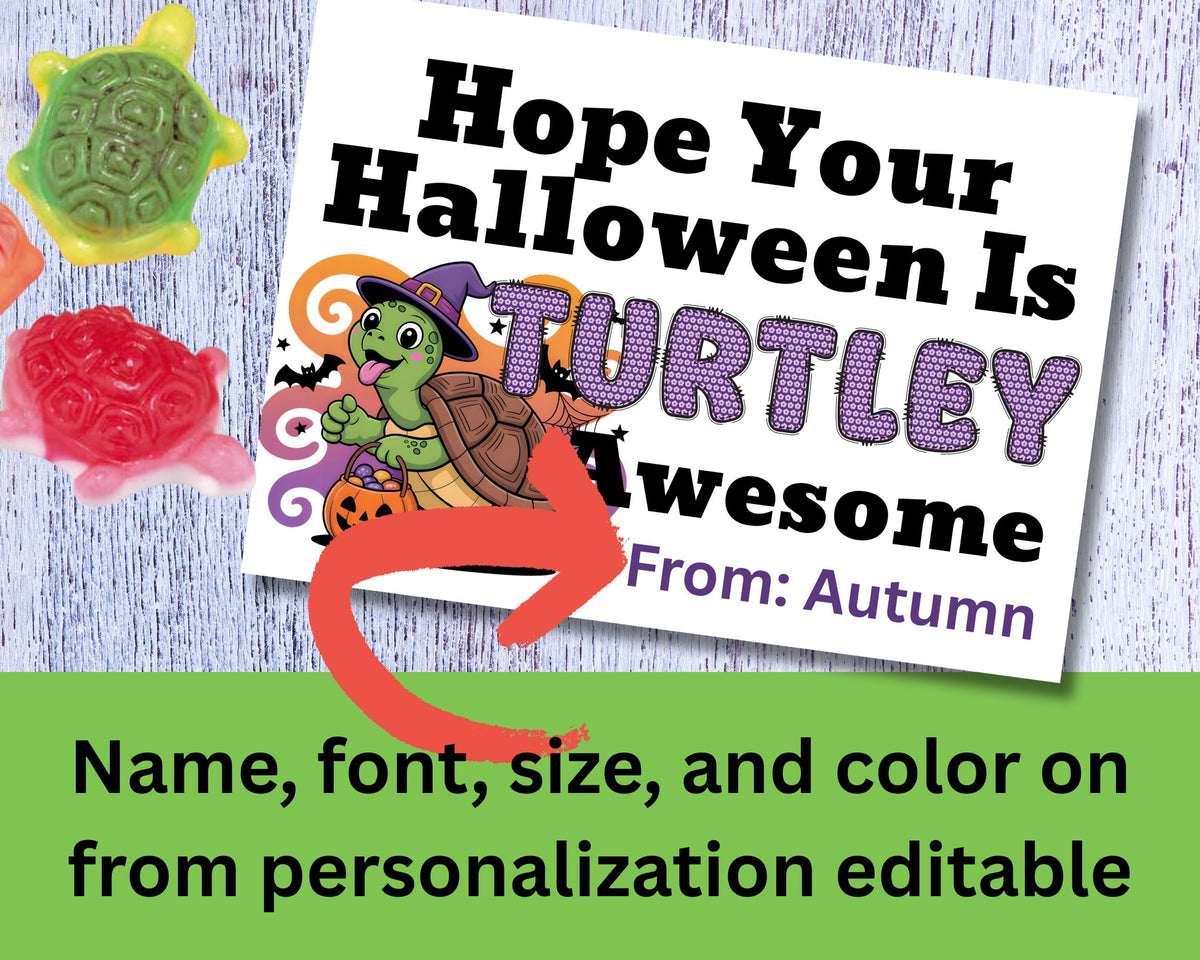 TURTLEY Awesome Halloween Canva Template Bag Topper Printable