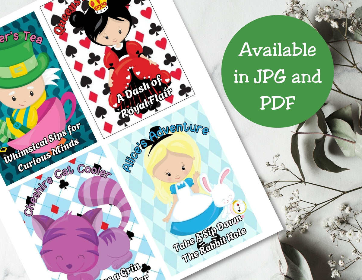 Alice in Wonderland Capri Sun Printable Labels