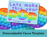 Let’s Make This Year Pop It Bag Topper Canva Template Printable