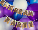 Ice Cream Pennant Banner Printable and Canva Template