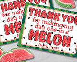 One in a Melon Thank You Canva Template Bag Topper Printable
