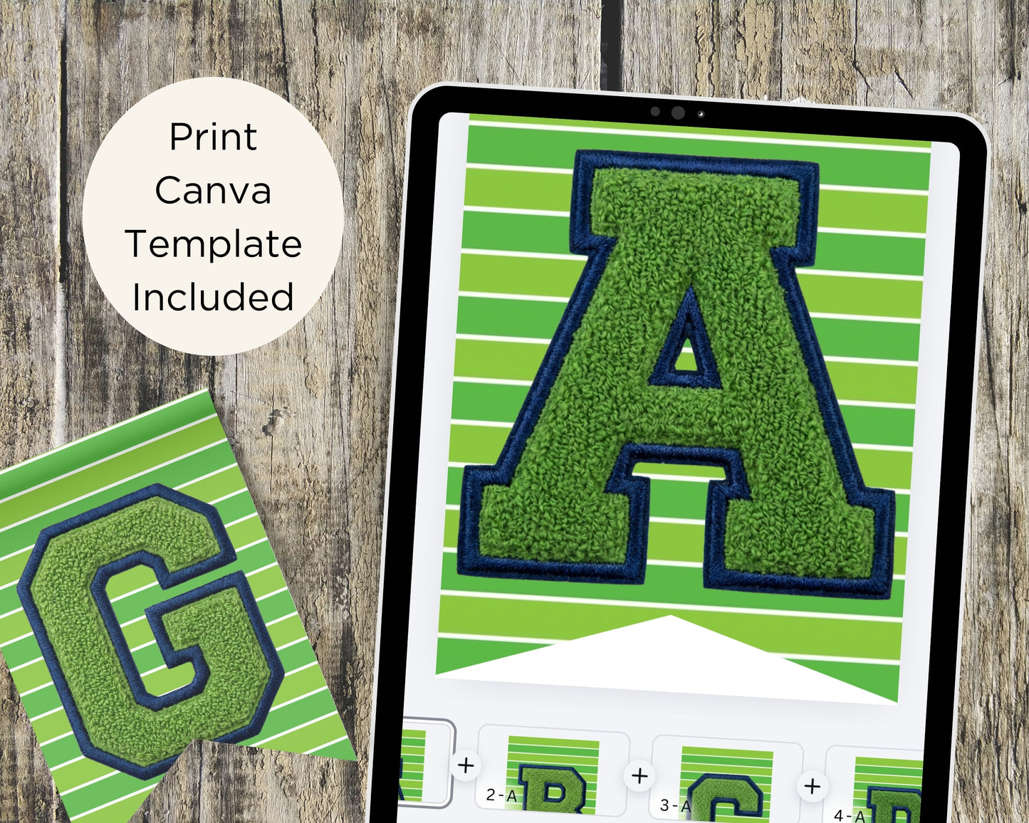 Lime Green and Blue Football Pennant Banner Printable