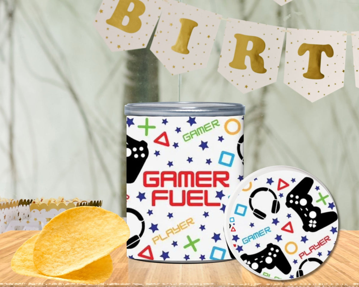 Gamer Fuel Pringles Labels – Printable Video Game Party Favors
