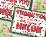 One in a Melon Thank You Canva Template Bag Topper Printable