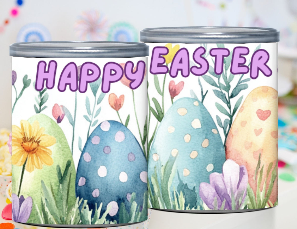 Easter Pringles Can Label & Lid, Watercolor Easter Egg Snack Wrap Printable