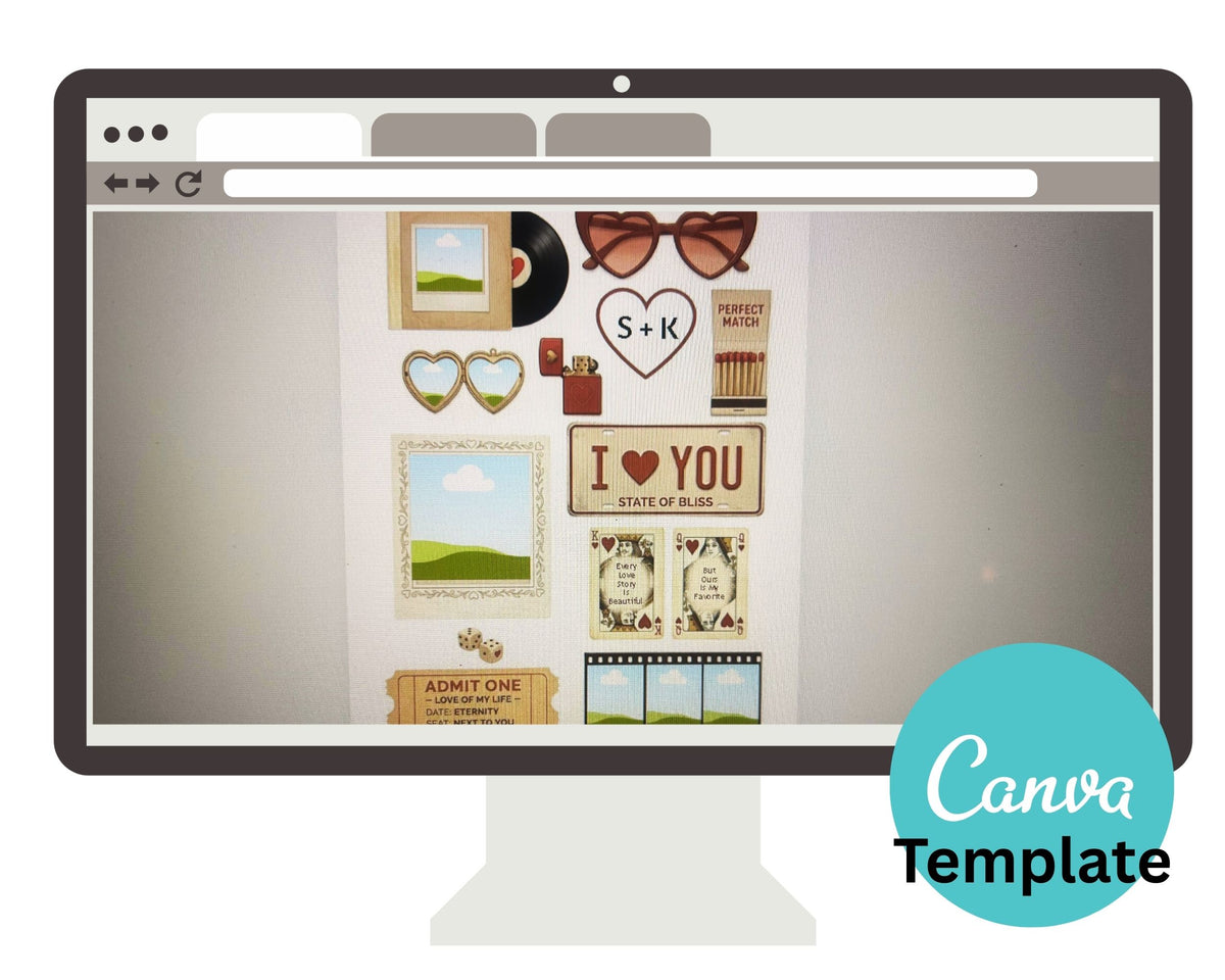 Love Story Matchbook Poster Wall Art – Custom Matchbook Art Canva Template